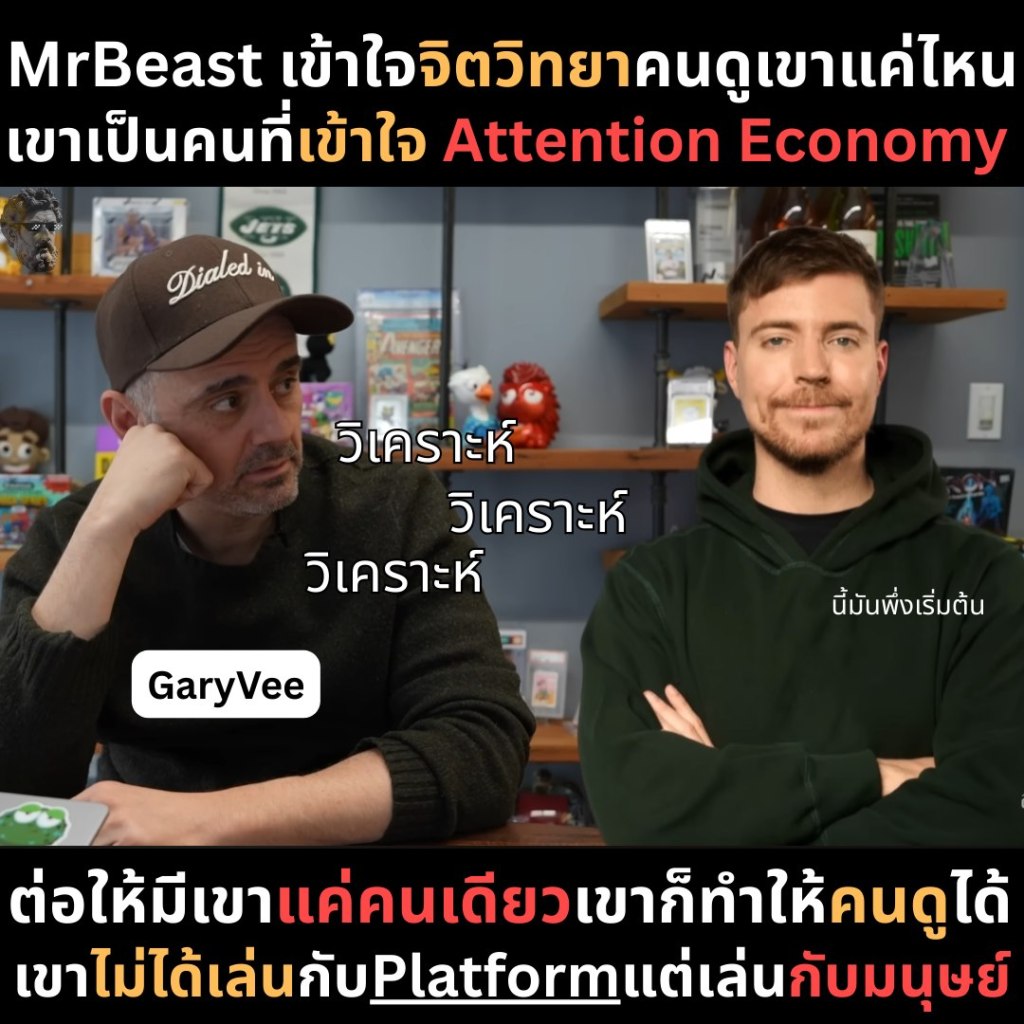 Mr.Beast เข้าใจจิตวิทยาคนดูเขาแค่ไหน เขาเป็นคนที่เข้าใจ Attention&nbsp;Economy