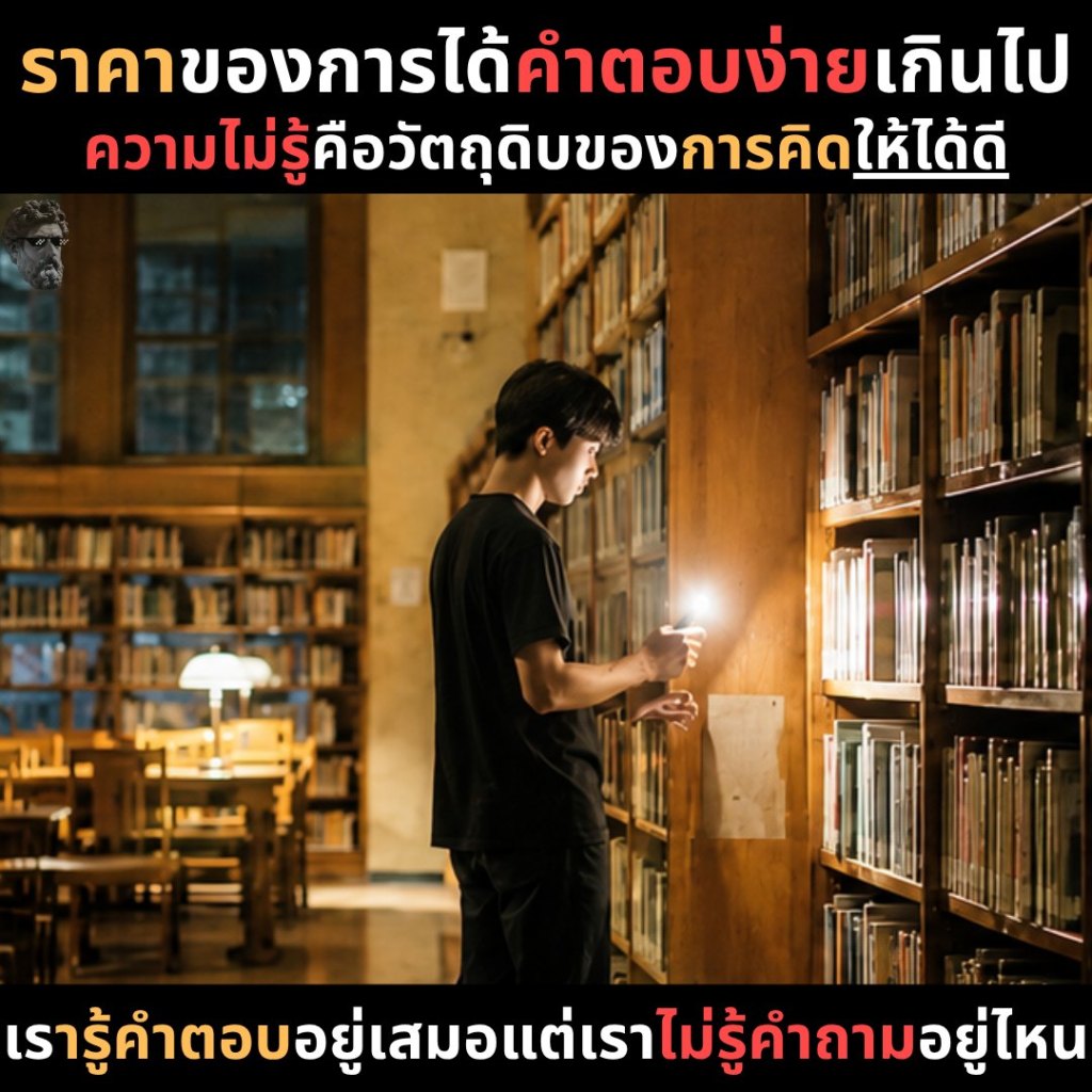 ราคาของการได้คำตอบง่ายเกินไป ความไม่รู้ คือวัตถุดิบของการคิดให้ได้ดี