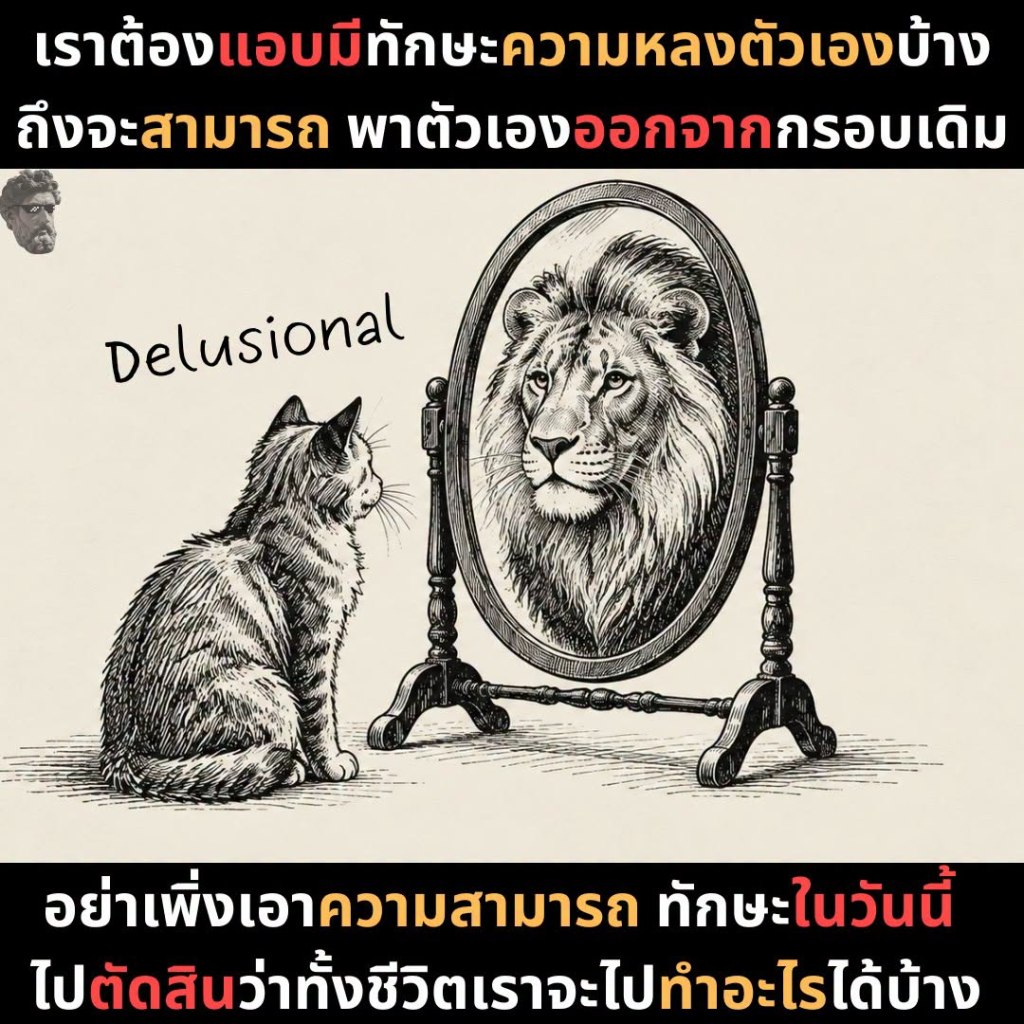 เราต้องแอบมีทักษะความหลงตัวเองบ้าง ถึงจะสามารถ พาตัวเอง&nbsp;ออกจากกรอบเดิม