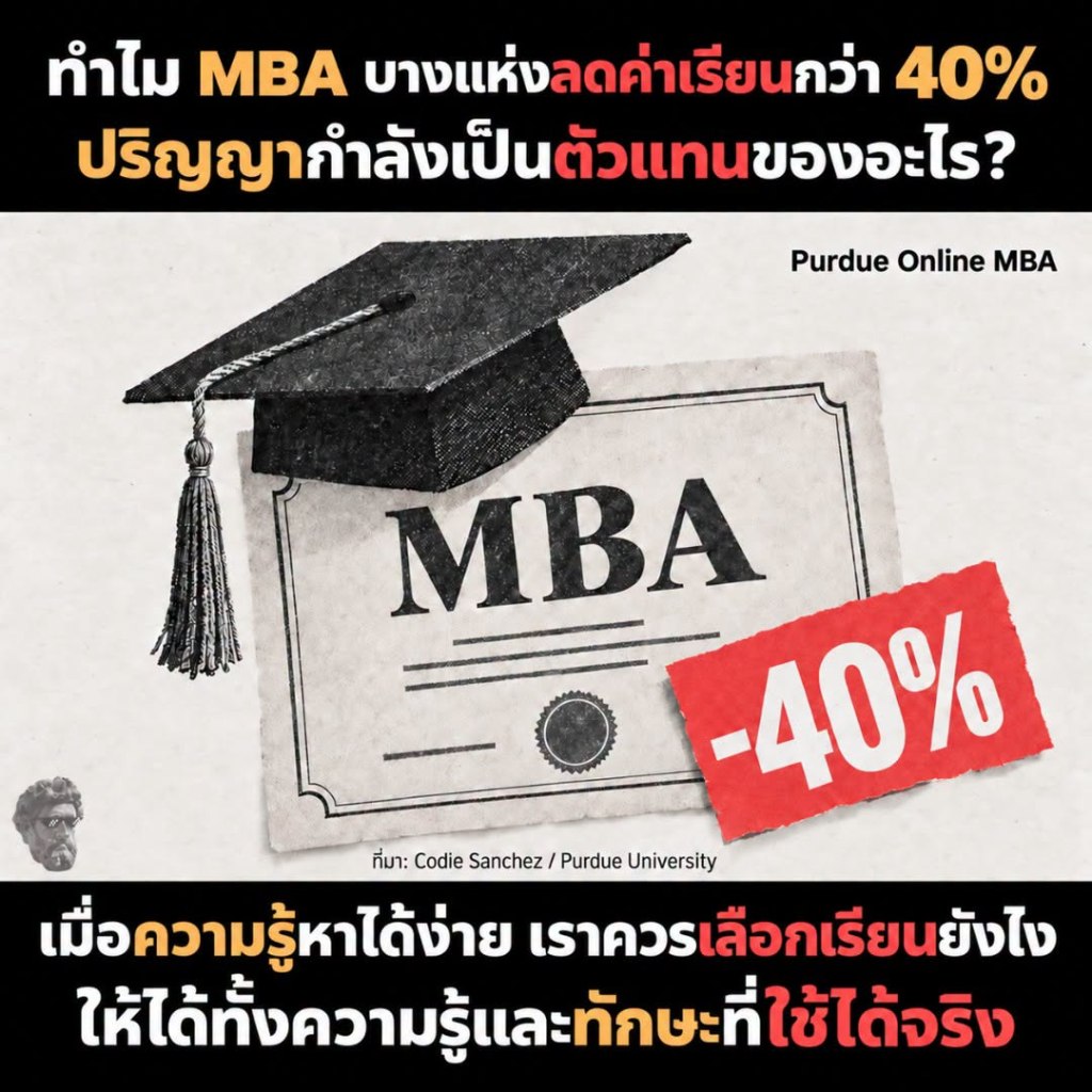 ทำไม MBA บางแห่งลดค่าเรียนกว่า 40% ปริญญากำลังเป็นตัวแทนของอะไร