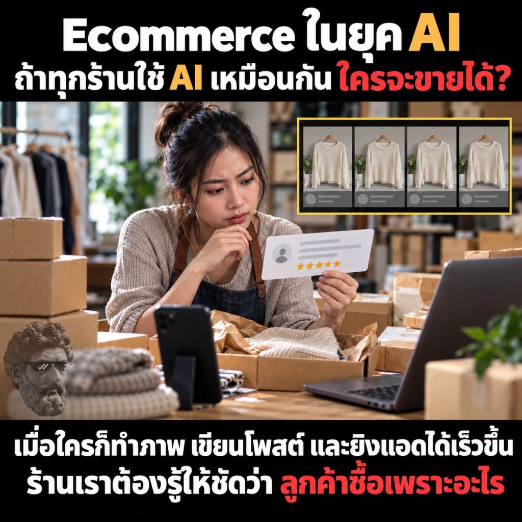 Ecommerce ในยุค AI ถ้าทุกร้านใช้ AI เหมือนกัน&nbsp;ใครจะขายได้?