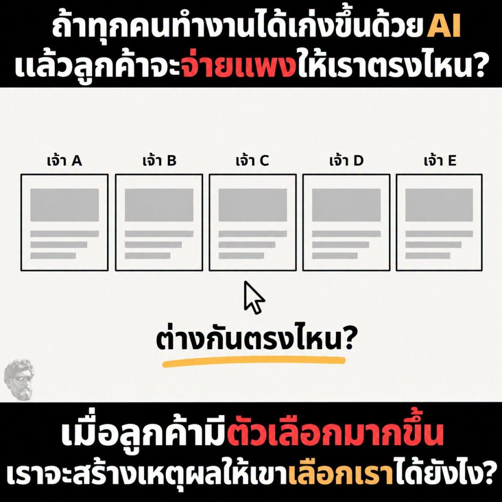 ถ้าทุกคนทำงานได้เก่งขึ้นด้วย AI แล้วลูกค้าจะจ่ายแพงให้เราตรงไหน?